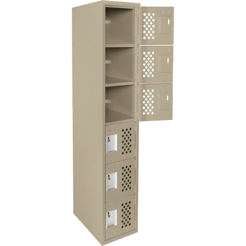 Assembled Lockerettes Clean Line Perforated Economy Lockers, 6 -tier, 18" x 72" x 12", Steel Infinity Industrial Services Inc.