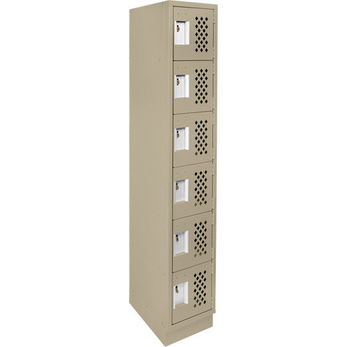 Assembled Lockerettes Clean Line Perforated Economy Lockers, 6 -tier, 18" x 72" x 12", Steel Infinity Industrial Services Inc.