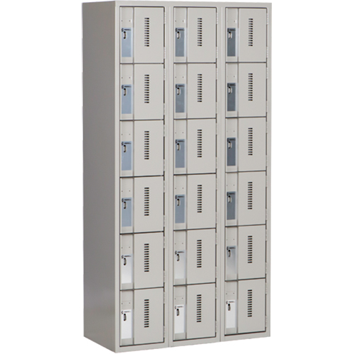 Concorde Heavy-Duty Lockers, 6 -tier, Bank of 3, 36" x 18" x 72", Steel, Grey, Welded (Assembled) Infinity Industrial Services Inc.