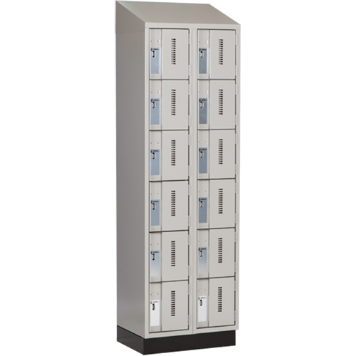 Concorde Heavy-Duty Lockers, 6 -tier, Bank of 2, 24" x 18" x 82", Steel, Grey, Welded (Assembled) Infinity Industrial Services Inc.