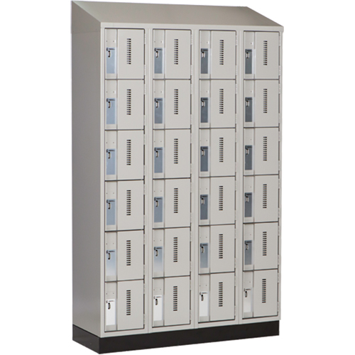 Concorde Heavy-Duty Lockers, 6 -tier, Bank of 4, 48" x 18" x 82", Steel, Grey, Welded (Assembled) Infinity Industrial Services Inc.