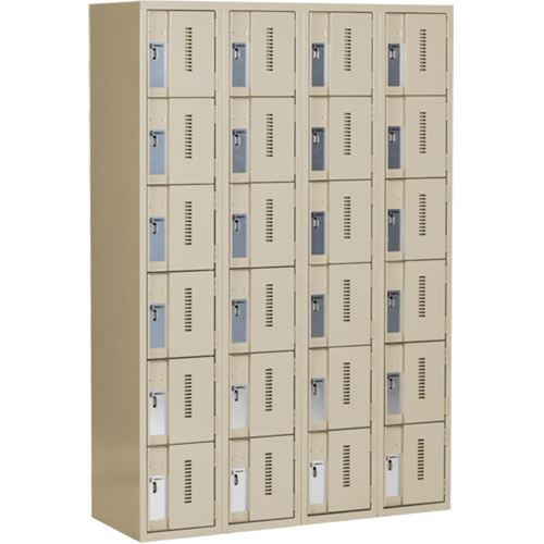 Concorde Heavy-Duty Lockers, 6 -tier, Bank of 4, 48" x 18" x 72", Steel, Beige, Welded (Assembled) Infinity Industrial Services Inc.