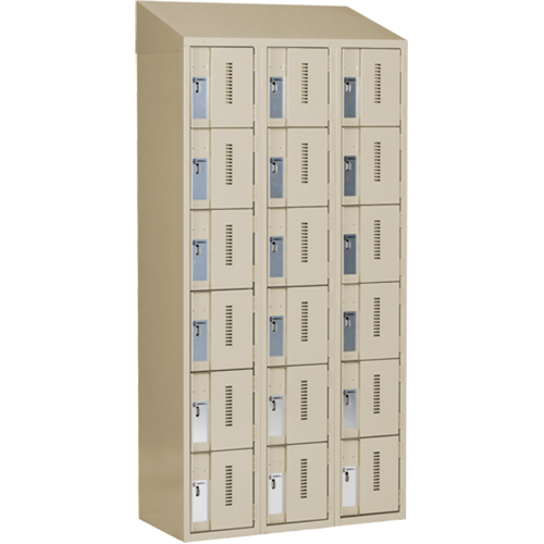 Concorde Heavy-Duty Lockers, 6 -tier, Bank of 3, 36" x 18" x 78", Steel, Beige, Welded (Assembled) Infinity Industrial Services Inc.