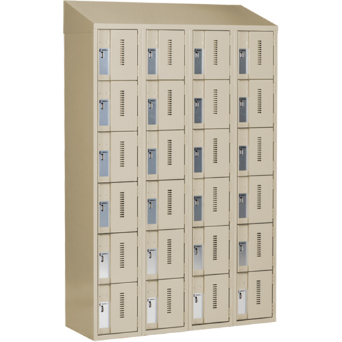 Concorde Heavy-Duty Lockers, 6 -tier, Bank of 4, 48" x 18" x 78", Steel, Beige, Welded (Assembled) Infinity Industrial Services Inc.