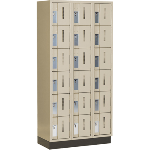 Concorde Heavy-Duty Lockers, 6 -tier, Bank of 3, 36" x 18" x 76", Steel, Beige, Welded (Assembled) Infinity Industrial Services Inc.