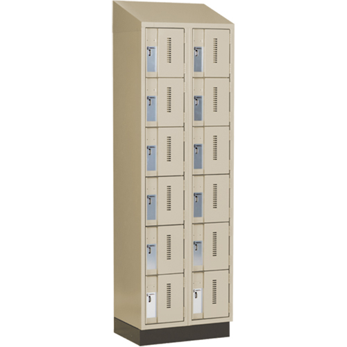 Concorde Heavy-Duty Lockers, 6 -tier, Bank of 2, 24" x 18" x 82", Steel, Beige, Welded (Assembled) Infinity Industrial Services Inc.