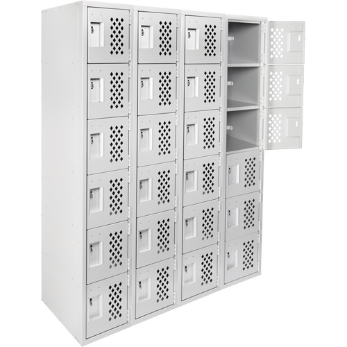 Clean Line Lockerettes, 6 -tier, Bank of 4, 18" x 72" x 12", Steel Infinity Industrial Services Inc.