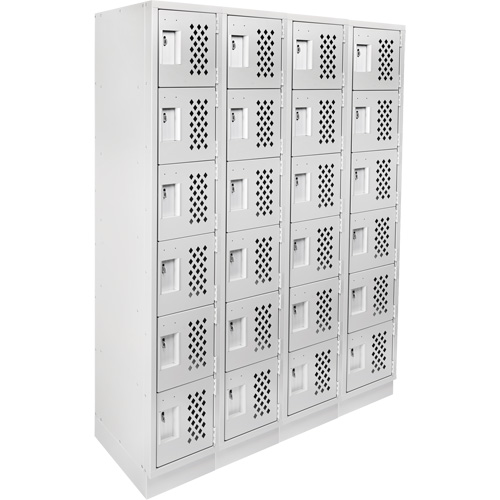 Assembled Clean Line Perforated Economy Lockers, 6 -tier, Bank of 4, 18" x 72" x 12", Steel Infinity Industrial Services Inc.