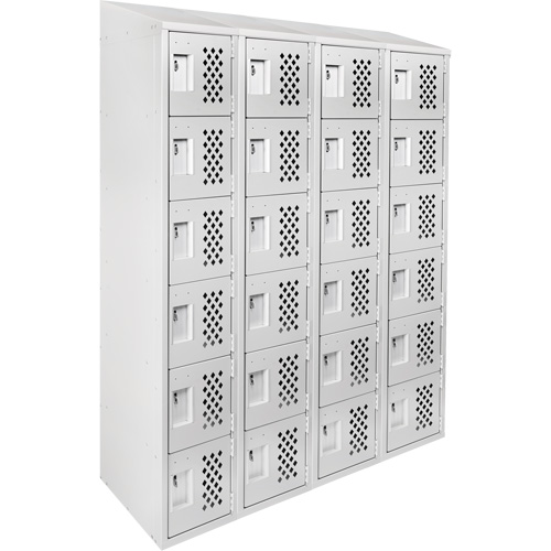 Assembled Clean Line Perforated Economy Lockers, 6 -tier, Bank of 4, 18" x 72" x 12", Steel Infinity Industrial Services Inc.