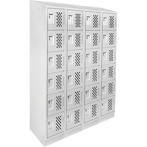 Assembled Clean Line Perforated Economy Lockers, 6 -tier, Bank of 4, 18" x 72" x 12", Steel Infinity Industrial Services Inc.