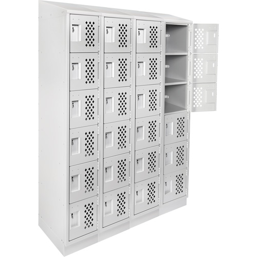 Assembled Clean Line Perforated Economy Lockers, 6 -tier, Bank of 4, 18" x 72" x 12", Steel Infinity Industrial Services Inc.
