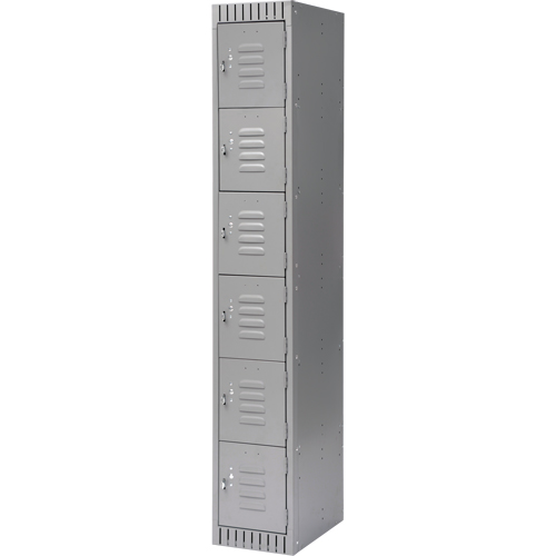 Lockers, 6 -tier, 12" x 18" x 72", Steel, Grey, Knocked Down Infinity Industrial Services Inc.