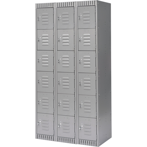 Casiers, 6 niveaux, Bloc de 3, 36" x 18" x 72", Acier, Gris, D&eacute;mont&eacute; Infinity Industrial Services Inc.