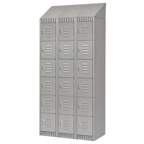 Casiers, 6 niveaux, Bloc de 3, 36" x 18" x 82", Acier, Gris, D&eacute;mont&eacute; Infinity Industrial Services Inc.