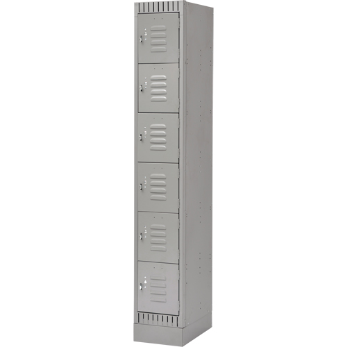 Lockers, 6 -tier, 12" x 18" x 76", Steel, Grey, Knocked Down Infinity Industrial Services Inc.