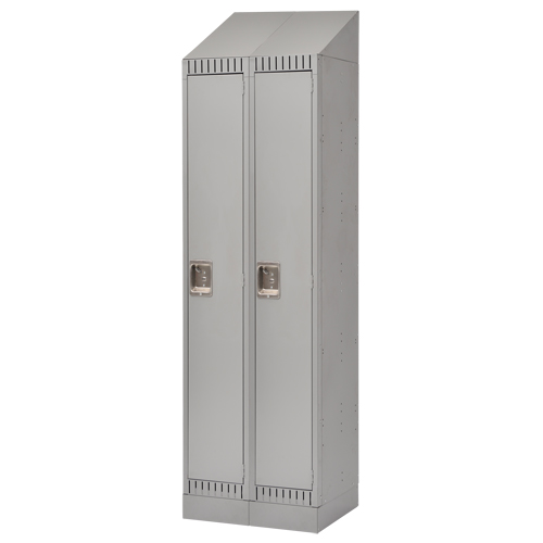 Lockers, Bank of 2, 24" x 18" x 86", Steel, Grey, Knocked Down Infinity Industrial Services Inc.