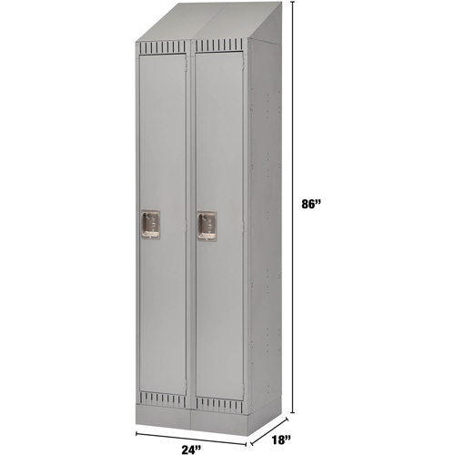 Lockers, Bank of 2, 24" x 18" x 86", Steel, Grey, Knocked Down Infinity Industrial Services Inc.