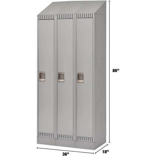 Casiers, Bloc de 3, 36" x 18" x 86", Acier, Gris, D&eacute;mont&eacute; Infinity Industrial Services Inc.
