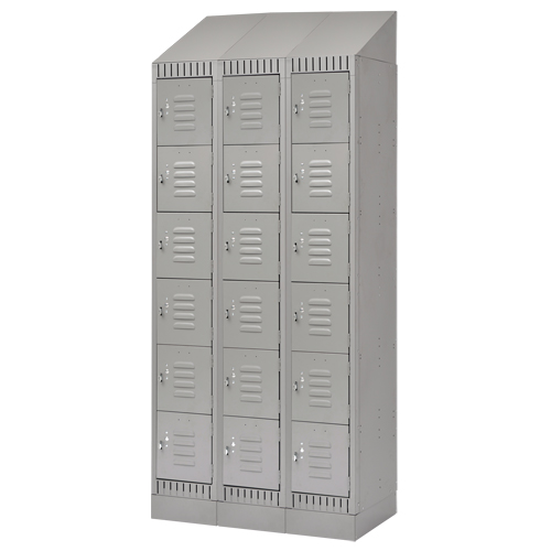 Casiers, 6 niveaux, Bloc de 3, 36" x 18" x 86", Acier, Gris, D&eacute;mont&eacute; Infinity Industrial Services Inc.
