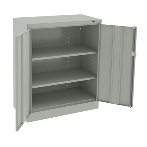 Counter High Cabinet, Steel, 2 Shelves, 42" H x 36" W x 18" D, Light Grey Infinity Industrial Services Inc.
