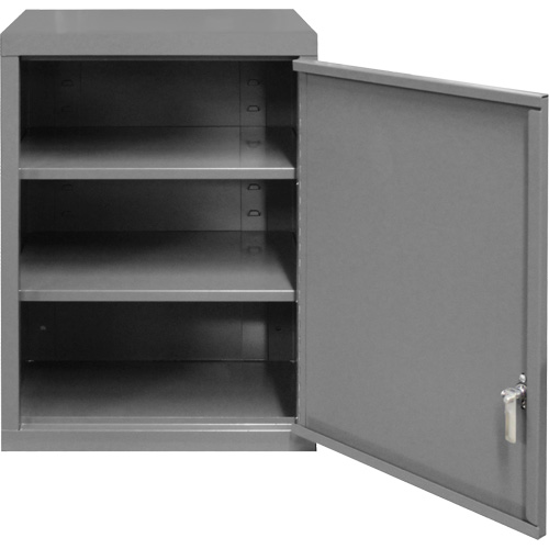 Wall-Mounted Cabinet, 27" H x 13-11/16" W x 18" D, 2 Shelves, Steel, Grey Infinity Industrial Services Inc.