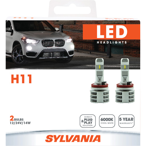 H11 Headlight Bulb, LED, 13.2 W/17 W, White Infinity Industrial Services Inc.