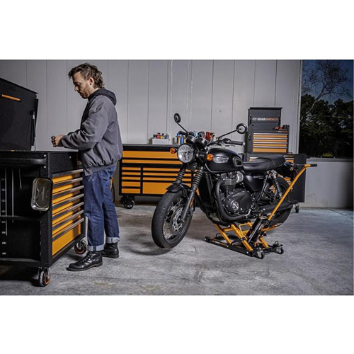 ATV and Motorcycle Jack, 0.75 Ton(s) Capacity, 4-2/3" Lowered, 14-1/2" Raised, Manual Hydraulic Infinity Industrial Services Inc.