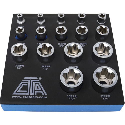 5-Point EPR Torx Socket Set, 16 Pieces, 1/4"/3/8"/1/2" Drive Size Infinity Industrial Services Inc.