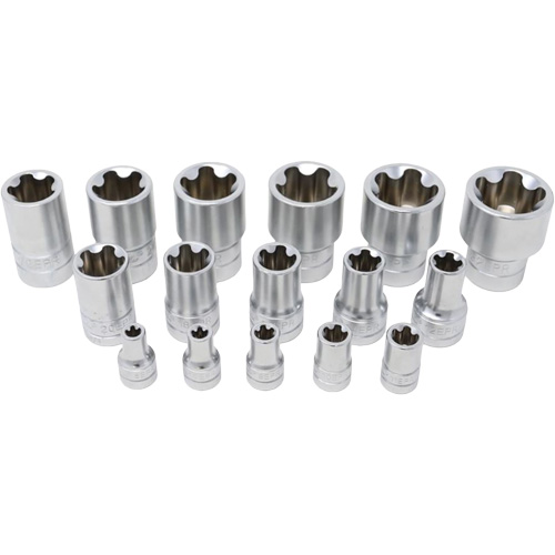 5-Point EPR Torx Socket Set, 16 Pieces, 1/4"/3/8"/1/2" Drive Size Infinity Industrial Services Inc.