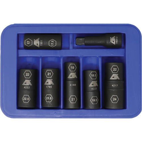 Half Metric Flip Socket Set, 7 Pcs, Impact, 1/2" Drive Size, Deep Infinity Industrial Services Inc.