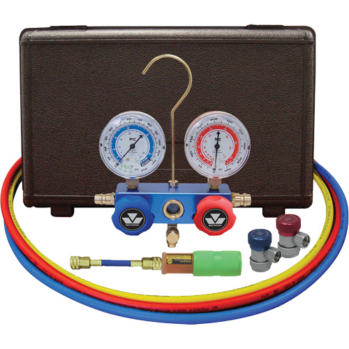 Automotive Manifold Gauge Set with Mini Dye Injector & Manual Couplers Infinity Industrial Services Inc.