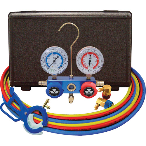 Dual Manifold Gauge Set with 3-in-1 Side Mount Can Tap Valve Infinity Industrial Services Inc.