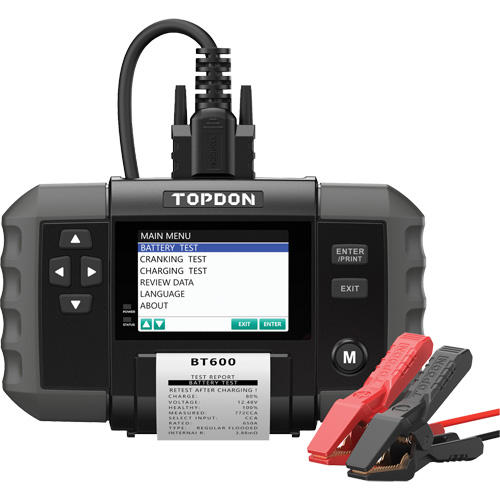 BT600 12V Battery & 12V/24V System Tester with Built-in Printer Infinity Industrial Services Inc.