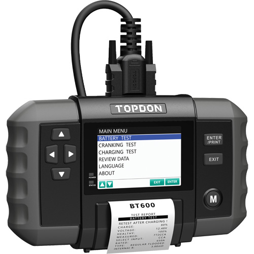 BT600 12V Battery & 12V/24V System Tester with Built-in Printer Infinity Industrial Services Inc.