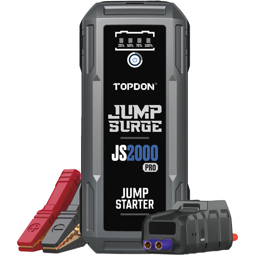 D&eacute;marreur de secours, banque d'alimentation et lampe de poche JumpSurge2000Pro &agrave; 2500 A de pointe Infinity Industrial Services Inc.