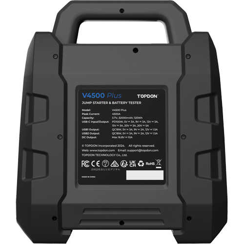 V4500 Plus 2-in-1 4500 Peak Amp Jump Starter, Battery & System Tester Infinity Industrial Services Inc.
