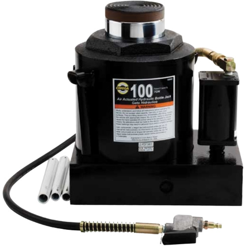 Air Actuated Bottle Jack, 100 Ton(s), Air Hydraulic/Manual Hydraulic, 17-22/25" Raised Height Infinity Industrial Services Inc.