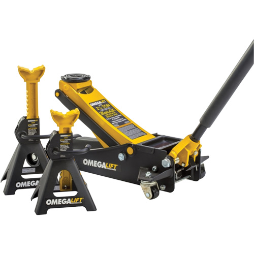 Magic Lift Service Jack & Jack Stands Combo Set, 3 Ton(s)/2.5 Ton(s) Capacity, 3-7/20" Lowered, 19-3/10" Raised, Manual Hydraulic Infinity Industrial Services Inc.