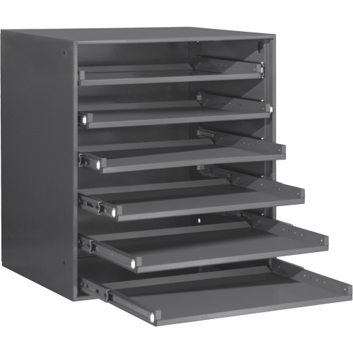 Compartment Box Cabinet, Steel, 6 Slots, 20-5/16" W x 15-15/16" D x 21-7/8" H, Grey Infinity Industrial Services Inc.