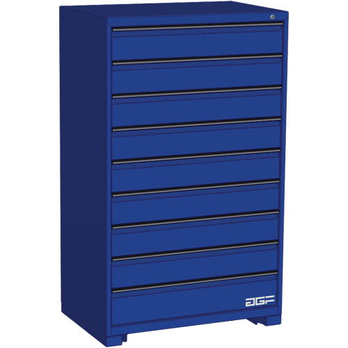 Modular Drawer Cabinet, 9 Drawers, 36" W x 24" D x 60" H, Blue Infinity Industrial Services Inc.