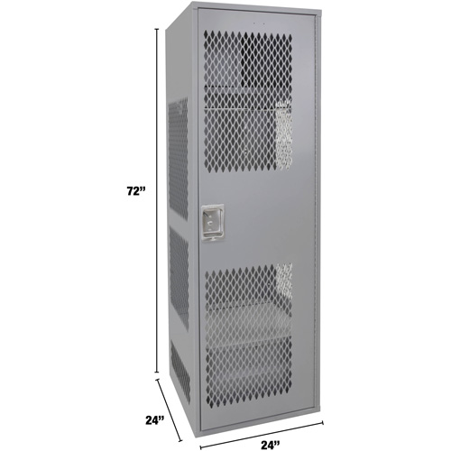 Gear Locker with Door, Steel, 24" W x 24" D x 72" H, Grey Infinity Industrial Services Inc.