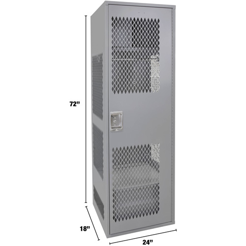 Gear Locker with Door, Steel, 24" W x 18" D x 72" H, Grey Infinity Industrial Services Inc.