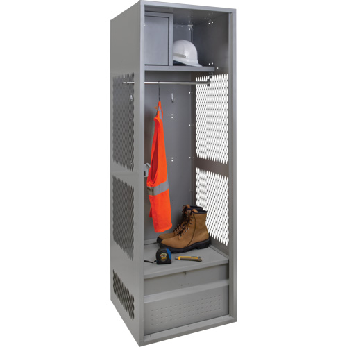 Gear Locker, Steel, 24" W x 18" D x 72" H, Grey Infinity Industrial Services Inc.