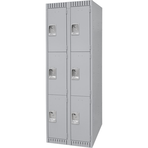 Casiers, 3 niveaux, Bloc de 2, 24" x 18" x 72", Acier, Gris, D&eacute;mont&eacute; Infinity Industrial Services Inc.