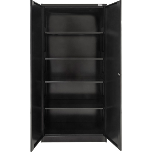 Hi-Boy Storage Cabinet, Steel, 4 Shelves, 72" H x 36" W x 18" D, Black Infinity Industrial Services Inc.