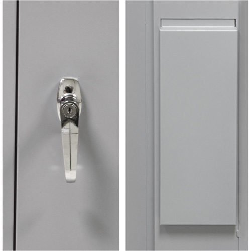Wardrobe Storage Cabinet, Steel, 36" W x 18" D x 72" H, Grey Infinity Industrial Services Inc.