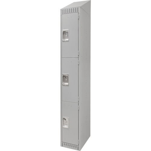 Lockers, 3 -tier, 12" x 18" x 82", Steel, Grey, Knocked Down Infinity Industrial Services Inc.