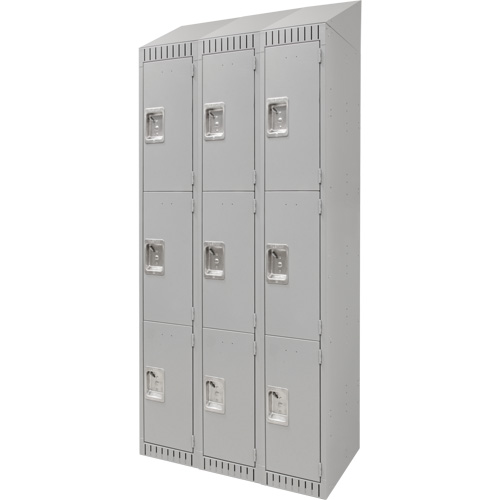 Casiers, 3 niveaux, Bloc de 3, 36" x 18" x 82", Acier, Gris, D&eacute;mont&eacute; Infinity Industrial Services Inc.