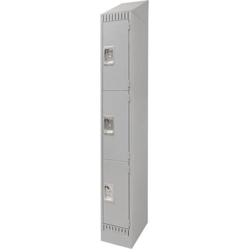 Lockers, 3 -tier, 12" x 18" x 86", Steel, Grey, Knocked Down Infinity Industrial Services Inc.