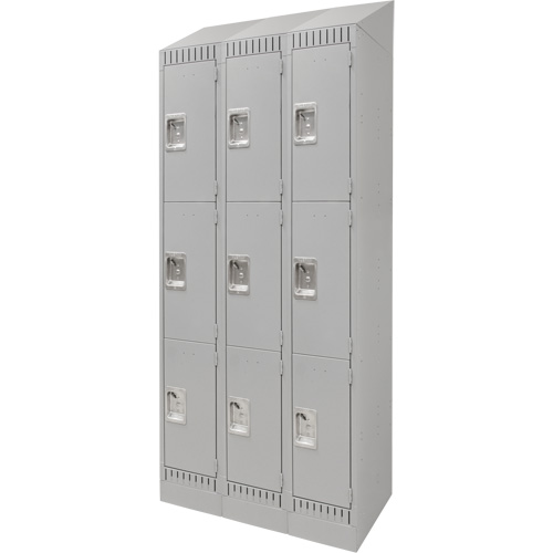 Casiers, 3 niveaux, Bloc de 3, 36" x 18" x 86", Acier, Gris, D&eacute;mont&eacute; Infinity Industrial Services Inc.